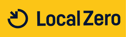 LocalZero-Logo einzeilig Farbvarianten Nachblau auf Goldgelb