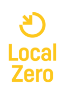 (3) LocalZero-Logo zweizeilig vertikal Sonnengelb