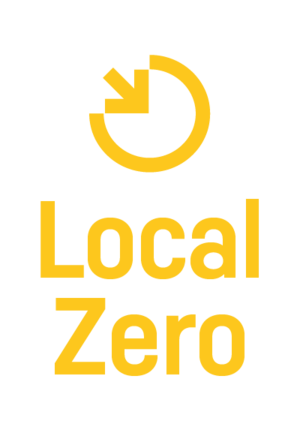 (3) LocalZero-Logo zweizeilig vertikal Sonnengelb